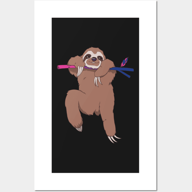 Bisexual Pride Sloth Wall Art by saltuurn